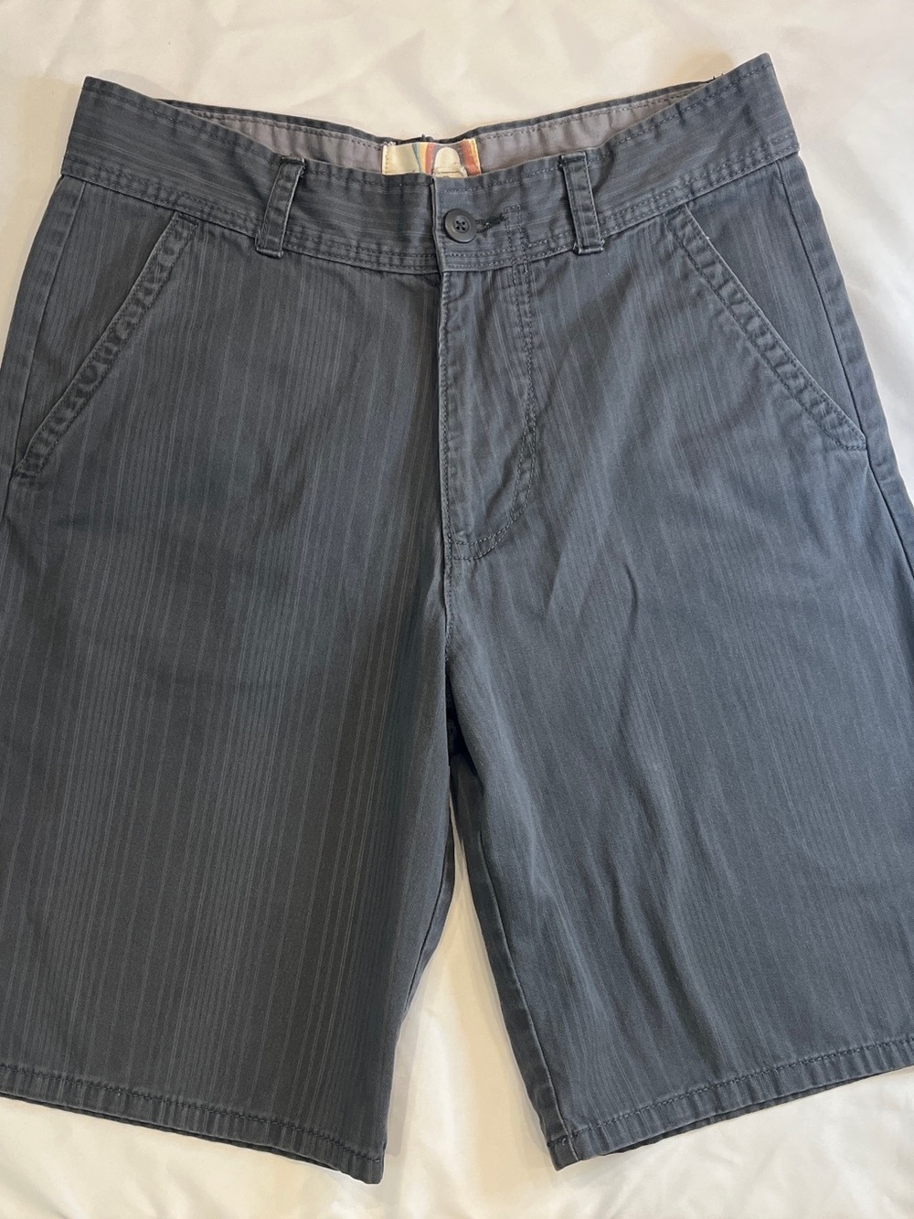 Ocean Pacific OP Retro Grey Pinstripe Cotton Shorts 32